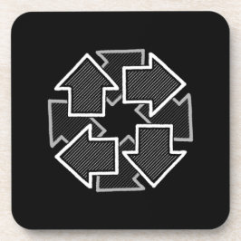 Uhrzeigersinn-Pfeile Minimale Geometrische Schwarz Getränkeuntersetzer