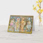 Uhrzeit, Alphonse Mucha Karte (Gelbe Blume)