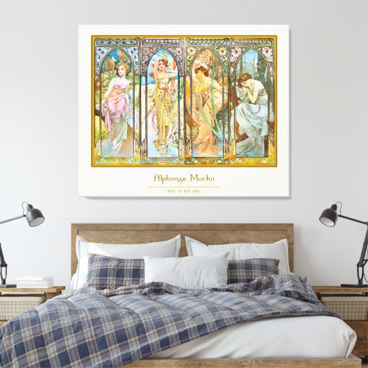 Uhrzeit - Alphonse Mucha Leinwanddruck (Insitu (Schlafzimmer))