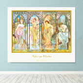 Uhrzeit - Alphonse Mucha Leinwanddruck (Insitu (Holzboden))