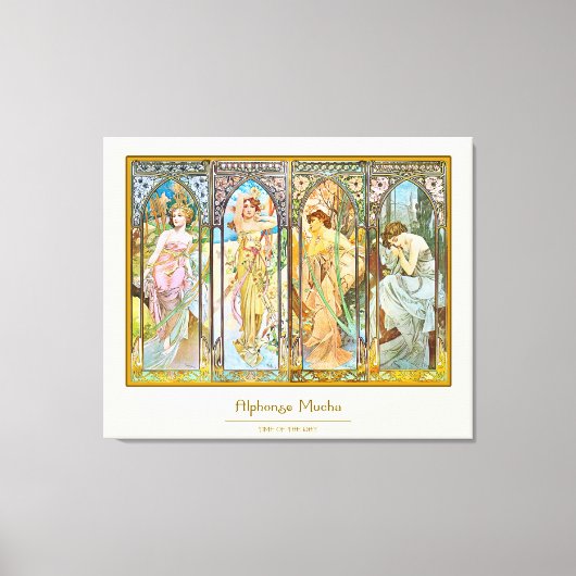 Uhrzeit - Alphonse Mucha Leinwanddruck (Vorderseite)