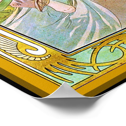Uhrzeit, Alphonse Mucha Poster (Ecke)