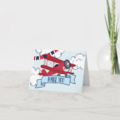 Uhrzeit Fliegt Flugzeug zum Geburtstag Dankeskarte (Vorderseite)