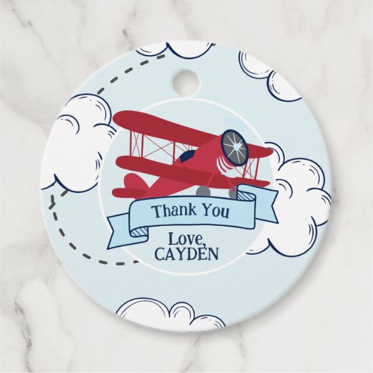 Uhrzeit Fliegt Flugzeug zum Geburtstag Geschenkanhänger (Vorderseite)