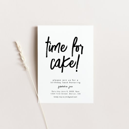 Uhrzeit für Geburtstagsaufladung des Kuchens Einladung