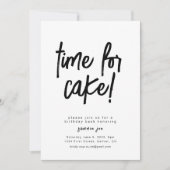 Uhrzeit für Geburtstagsaufladung des Kuchens Einladung (Vorderseite)