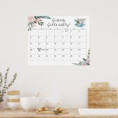 Uhrzeit für Tea Baby Shower Fälligkeitsdatum Poster (Küche)