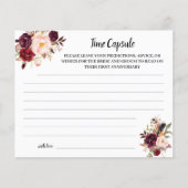 Uhrzeit Kapselinweis Marsala Brautparty Karte (Vorne)