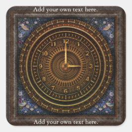Uhrzeituhr Steampton Viktorianisch Quadratischer Aufkleber