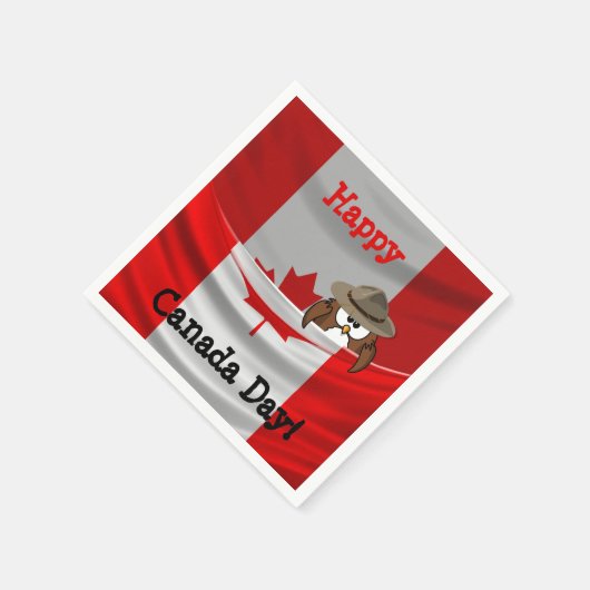 Uhu am kanadischen Tag Serviette (Ecke)