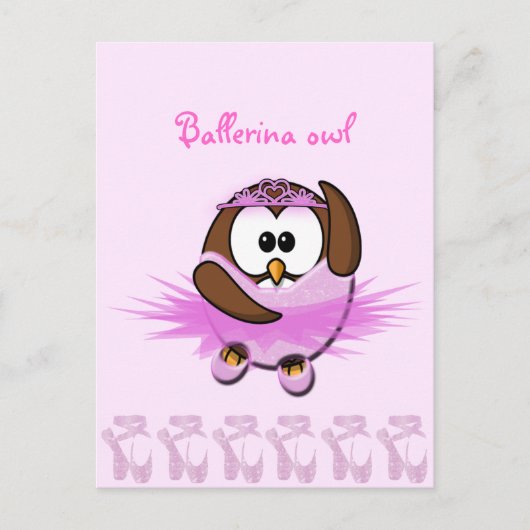 Uhu Ballerina - Glitzer Postkarte (Vorderseite)