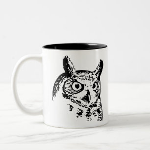 Uhu der Scheune, niedliche Eule, lustige Eule, Bab Zweifarbige Tasse