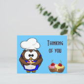 Uhu des Koch cupcake Postkarte (Stehend Vorderseite)