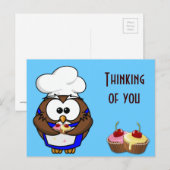 Uhu des Koch cupcake Postkarte (Vorne/Hinten)
