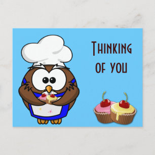 Uhu des Koch cupcake Postkarte