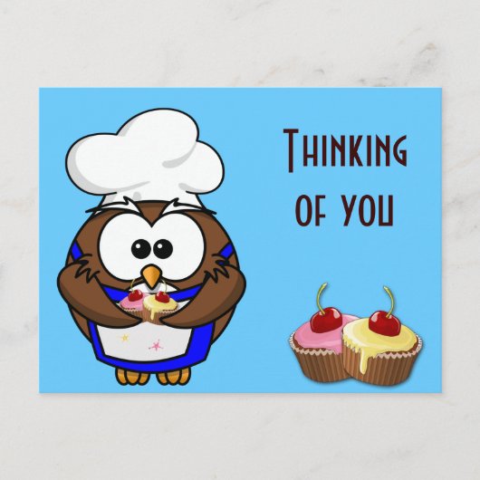 Uhu des Koch cupcake Postkarte (Vorderseite)