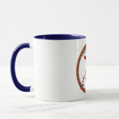 Uhu des Weihnachtsmannes mit Weihnachtsbeleuchtung Tasse (Links)