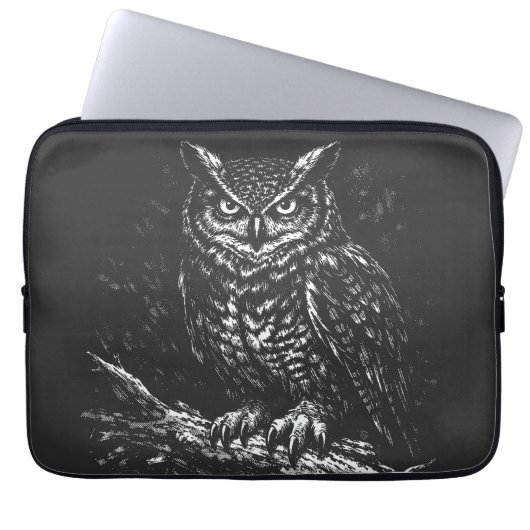 Uhu — von BurnsInHell Laptopschutzhülle (Vorderseite)