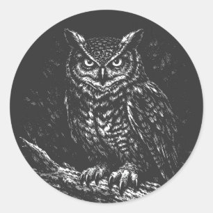 Uhu — von BurnsInHell Runder Aufkleber