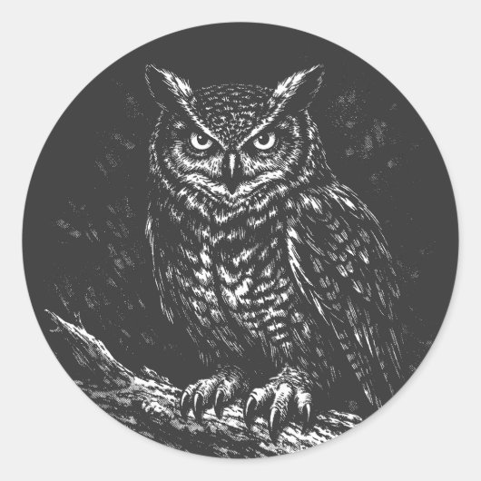Uhu — von BurnsInHell Runder Aufkleber (Vorderseite)
