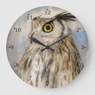 Uhu-Wildlife-Kunst Große Wanduhr