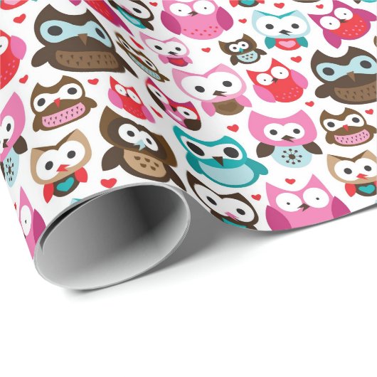 Uhusmuster Geschenkpapier (Rolleneckpunkt)