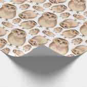 Uhusmuster in Wasserfarbe. Wilder Vogel. Süße Tier Geschenkpapier (Ecke)