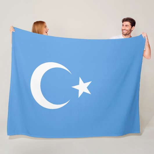 Uighurische Flagge Ostturkistans (Uighuristan) Fleecedecke (Beispiel)