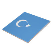 Uighurische Flagge Ostturkistans (Uighuristan) Fliese (Seite)