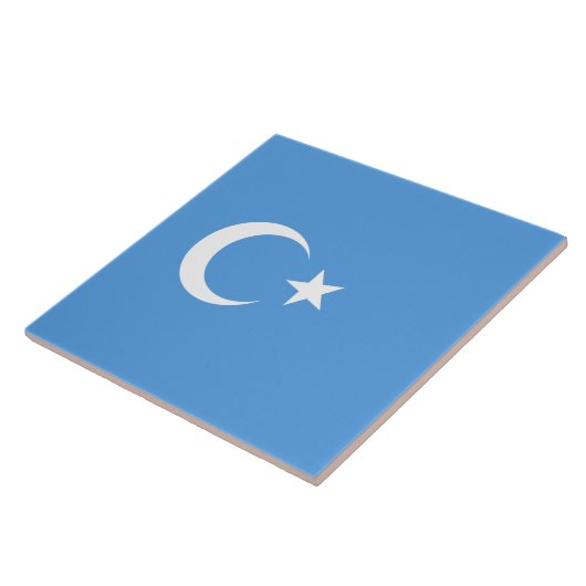 Uighurische Flagge Ostturkistans (Uighuristan) Fliese (Seite)