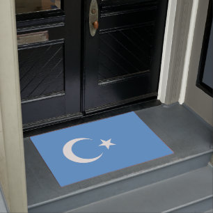 Uighurische Flagge Ostturkistans (Uighuristan) Fußmatte