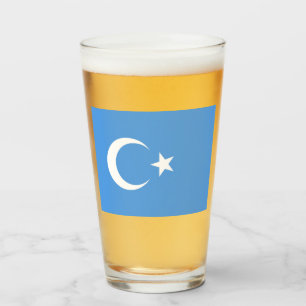 Uighurische Flagge Ostturkistans (Uighuristan) Glas