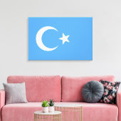Uighurische Flagge Ostturkistans (Uighuristan) Leinwanddruck (Insitu (Wohnzimmer))