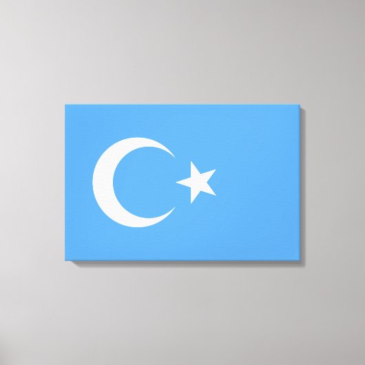 Uighurische Flagge Ostturkistans (Uighuristan) Leinwanddruck (Vorderseite)
