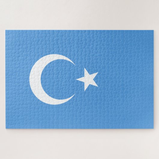 Uighurische Flagge Ostturkistans (Uighuristan) Puzzle (Horizontal)