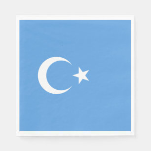 Uighurische Flagge Ostturkistans (Uighuristan) Serviette