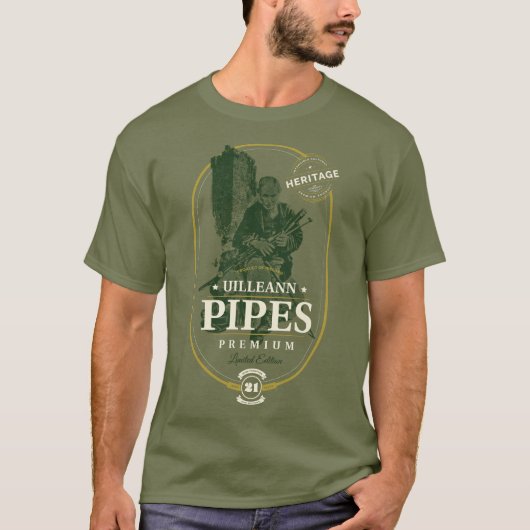 Uilleann Pipes Premium T-Shirt (Vorderseite)