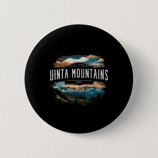 Uinta Berge Utah Wandern Vintag Button (Vorderseite)