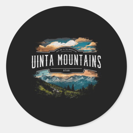 Uinta Berge Utah Wandern Vintag Runder Aufkleber (Vorderseite)
