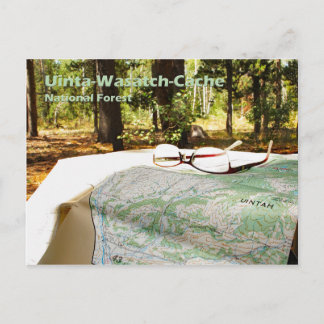 Uinta-Wasatch-Cache National Forest Topographisch Postkarte