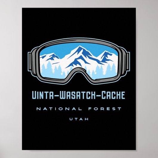 Uinta-Wasatch-Cache National Forest Utah Schnee Sk Poster (Vorne)
