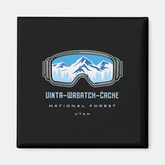 Uinta-Wasatch-Cache Nationalforst Utah Schnee Ski Magnet (Vorne)