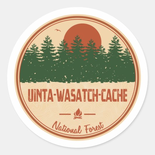 Uinta-Wasatch-Cache-Nationalwald Runder Aufkleber (Vorderseite)