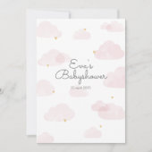 Uitnodiging babyshower meisje roze wolken einladung (Vorderseite)