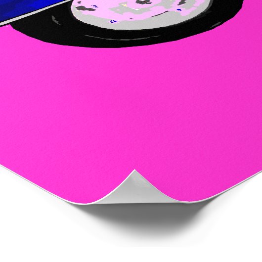 UJ Blue Scooter Pop Art Print Poster (Ecke)