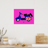 UJ Blue Scooter Pop Art Print Poster (Küche)