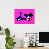 UJ Blue Scooter Pop Art Print Poster (Heimbüro)
