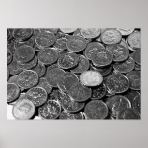 UK 5-Pence-Münzen Poster