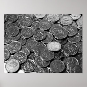 UK 5-Pence-Münzen Poster