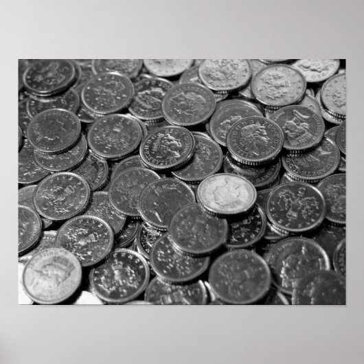 UK 5-Pence-Münzen Poster (Vorne)